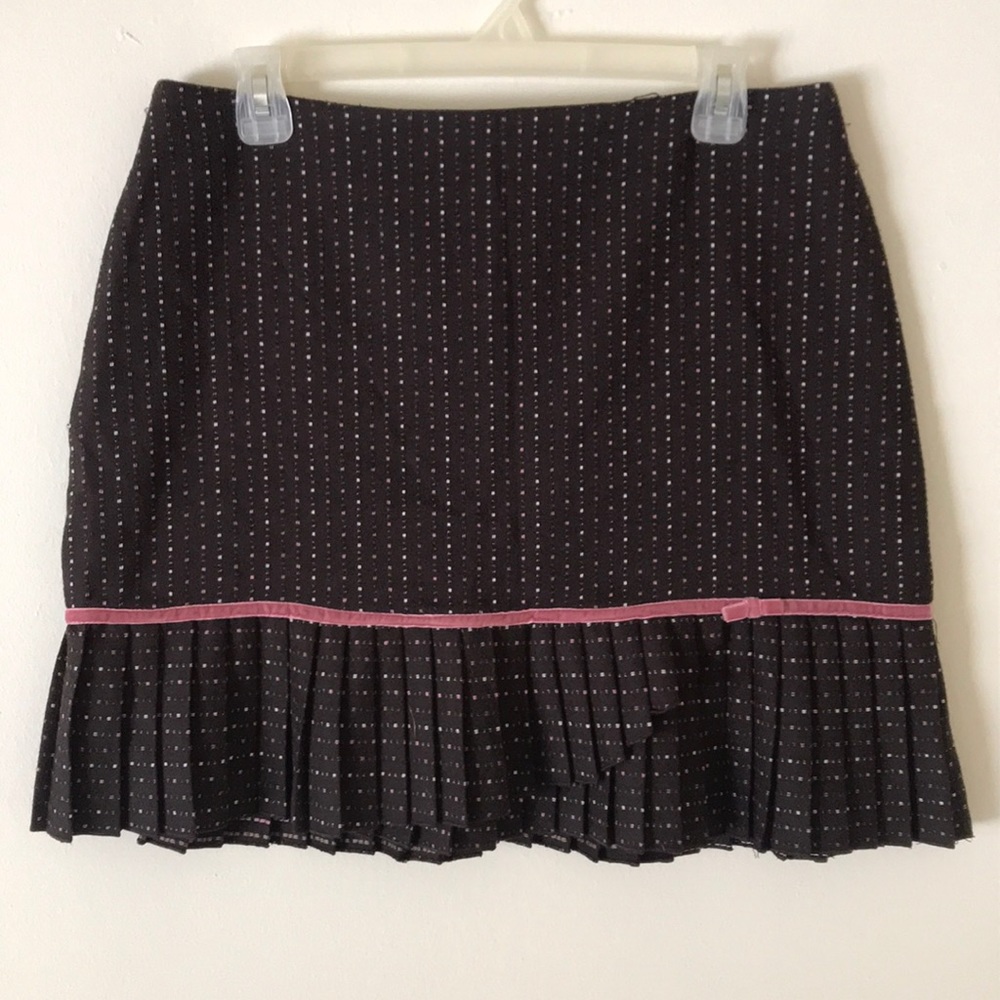 Brown and Pink Pleated Skirt